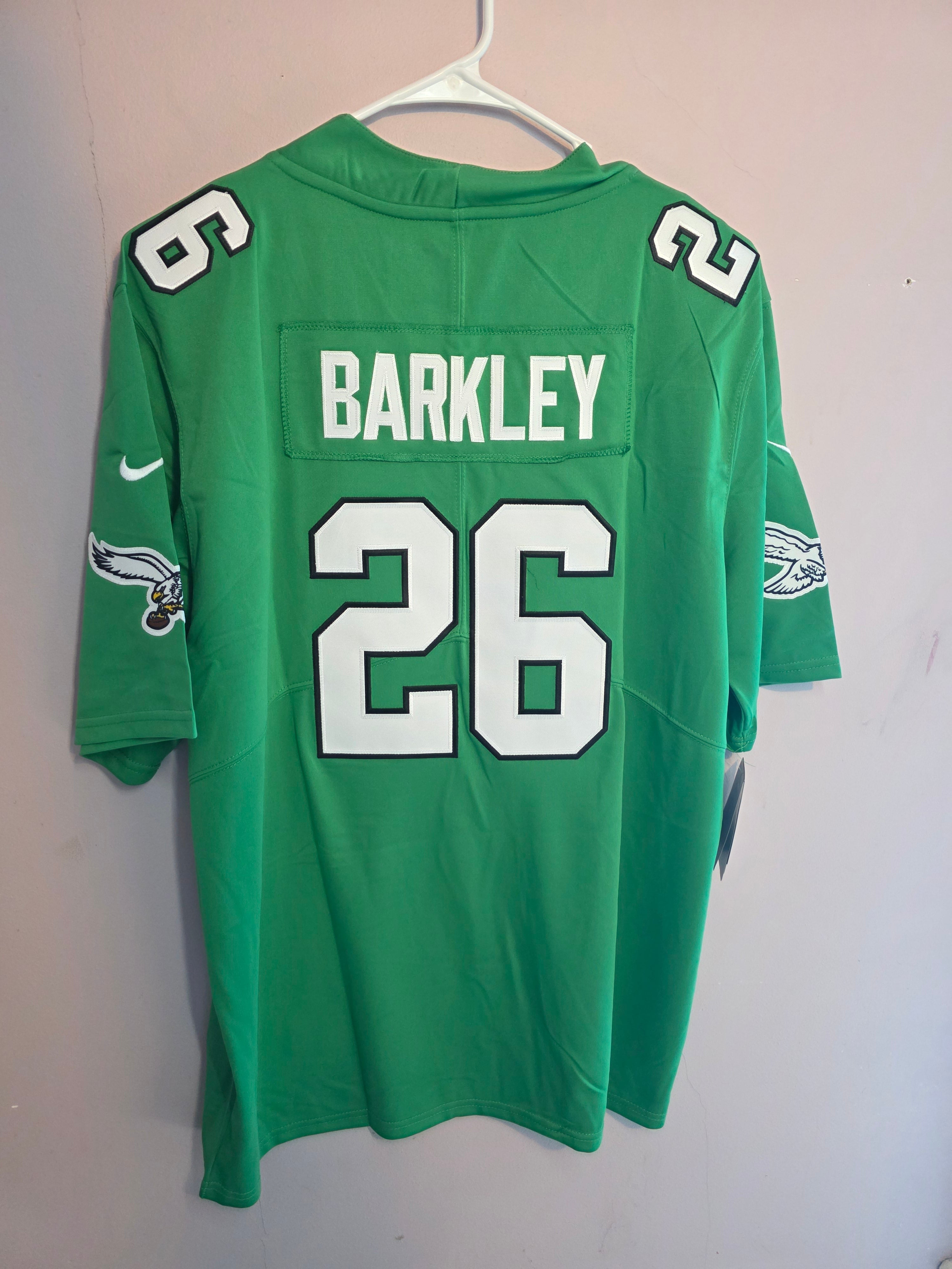 Men’s Philadelphia Eagles Saquon Barkley 
Nike Kelly Green Alternate Vapor F.U.S.E Limited Jersey