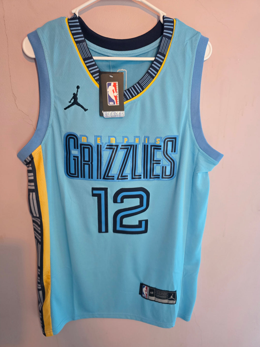 Men’s Memphis Grizzlies Ja Morant 
Jordan Brand Light Blue Authentic Player Jersey 
Statement Edition